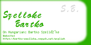 szelloke bartko business card